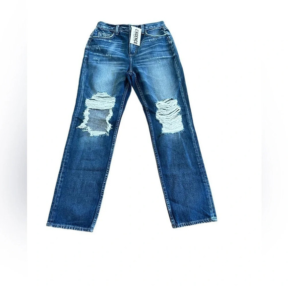 L’Agence Ezra Distressed Straight Leg Newberry Wash Jeans - Picture 6 of 8